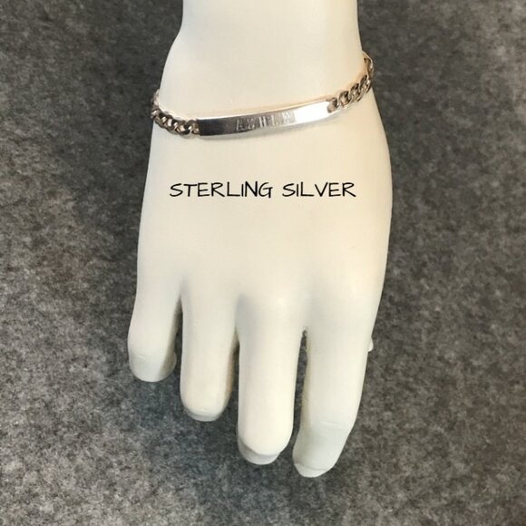 Sterling Silver “Ashlee” Personalized ID Bracelet - Picture 1 of 7